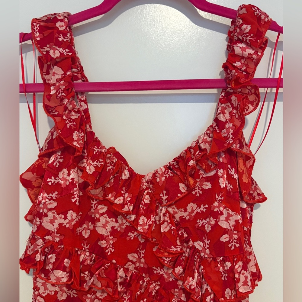 French Connection Eliana Ruffled Burnout Dress ❤️ - Picture 6 of 8